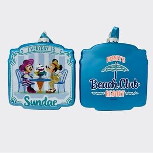 NWT Disney Parks Walt Disney World Beach Club Resort glass ornament